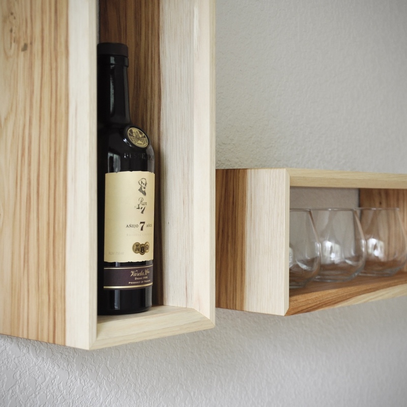 Minimalist hickory shelf