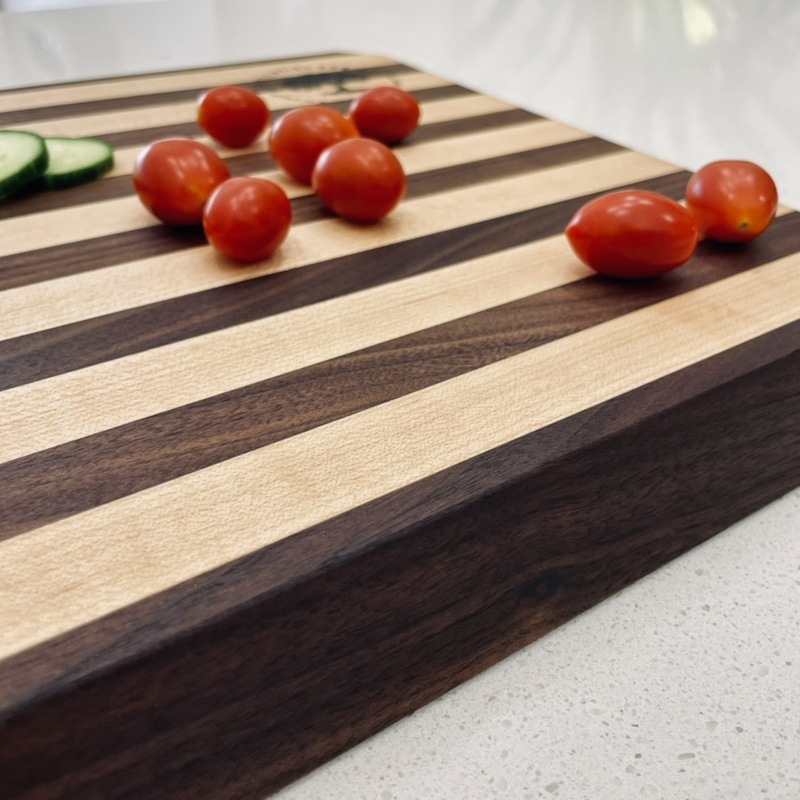 Custom walnut/maple striped cutting board - smallprintdesigns