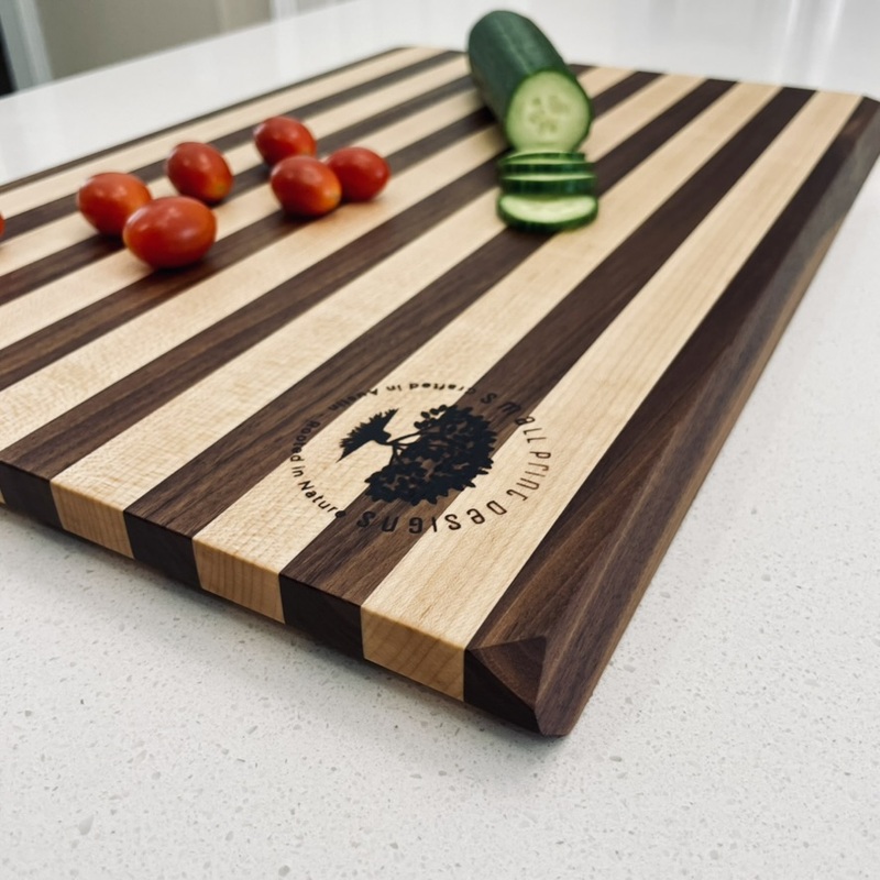 Custom walnut/maple striped cutting board - smallprintdesigns